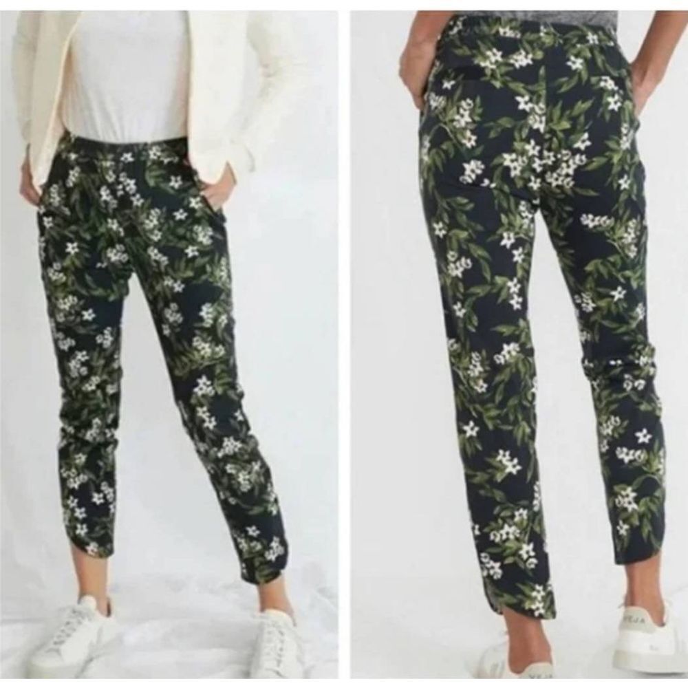 Marine Layer Womens Pants Small Modal Tropical Floral Print Allison Navy Lounge